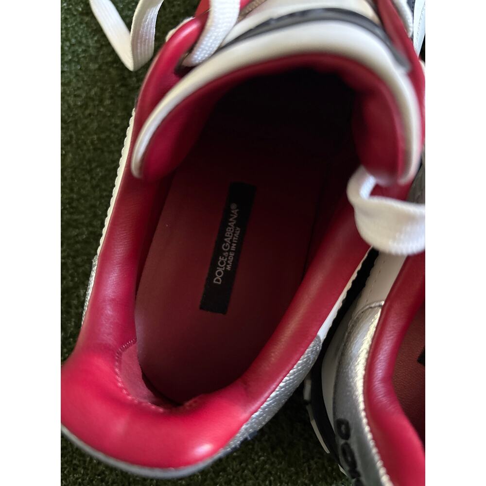 Dolce & Gabbana Portofino Love Heart Graffiti Print Leather Sneaker EU 39 - Picture 8 of 8